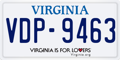 VA license plate VDP9463