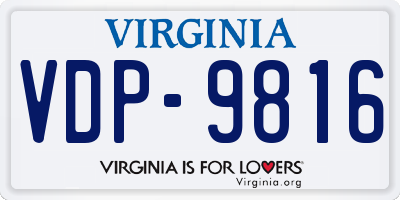 VA license plate VDP9816