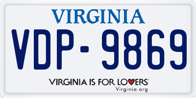 VA license plate VDP9869