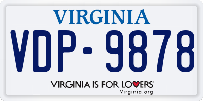 VA license plate VDP9878