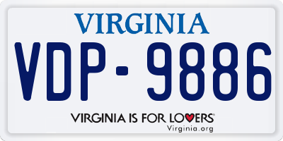 VA license plate VDP9886