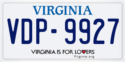 VA license plate VDP9927