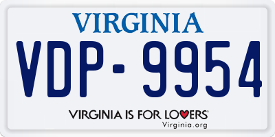 VA license plate VDP9954
