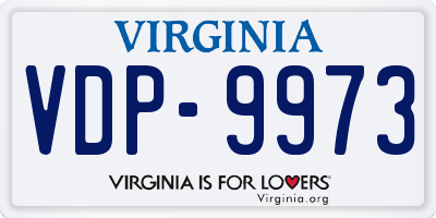 VA license plate VDP9973