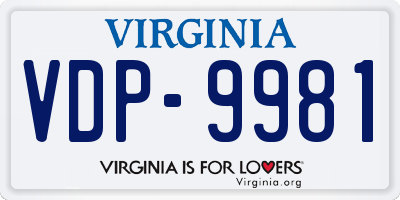 VA license plate VDP9981
