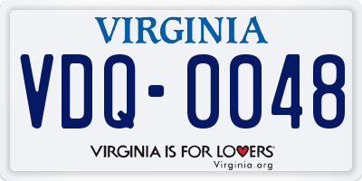 VA license plate VDQ0048