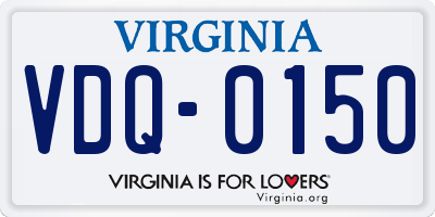 VA license plate VDQ0150