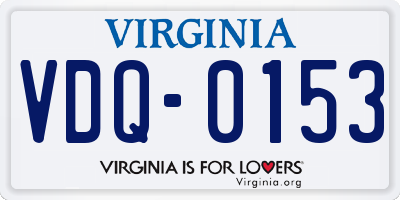 VA license plate VDQ0153