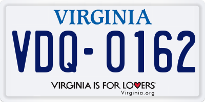 VA license plate VDQ0162
