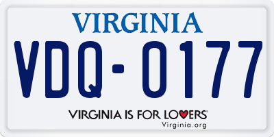 VA license plate VDQ0177