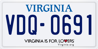 VA license plate VDQ0691