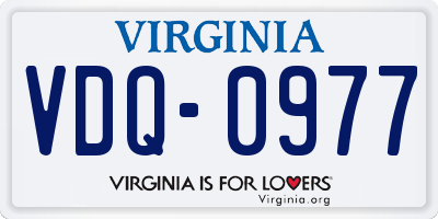 VA license plate VDQ0977
