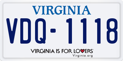 VA license plate VDQ1118