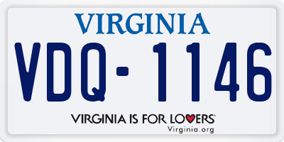 VA license plate VDQ1146