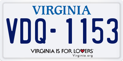 VA license plate VDQ1153