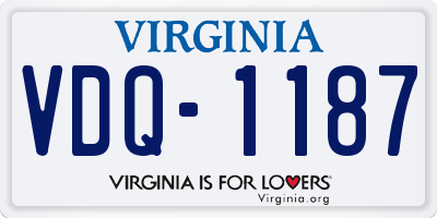 VA license plate VDQ1187
