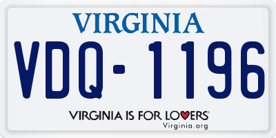 VA license plate VDQ1196