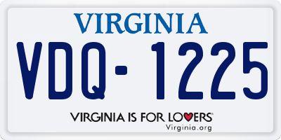 VA license plate VDQ1225