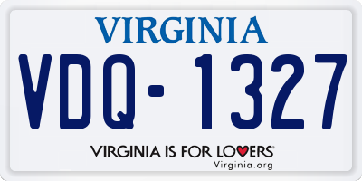 VA license plate VDQ1327