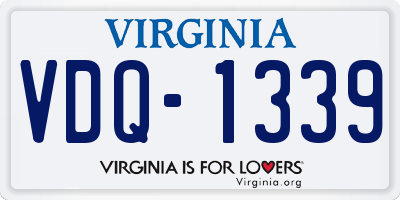VA license plate VDQ1339