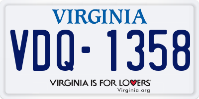 VA license plate VDQ1358