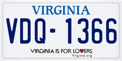 VA license plate VDQ1366