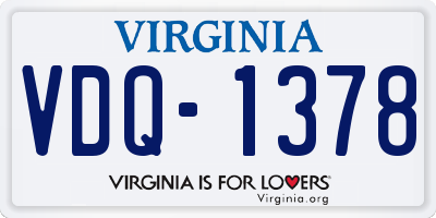 VA license plate VDQ1378