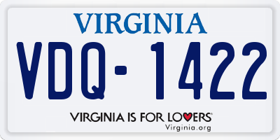 VA license plate VDQ1422