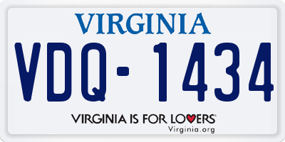 VA license plate VDQ1434