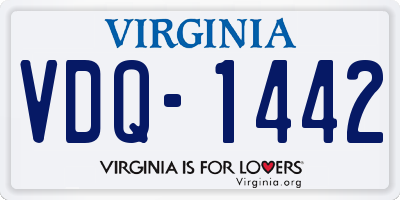 VA license plate VDQ1442