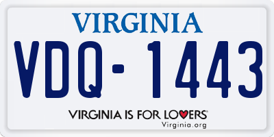 VA license plate VDQ1443
