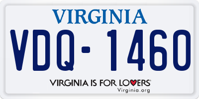 VA license plate VDQ1460