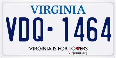VA license plate VDQ1464