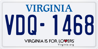 VA license plate VDQ1468
