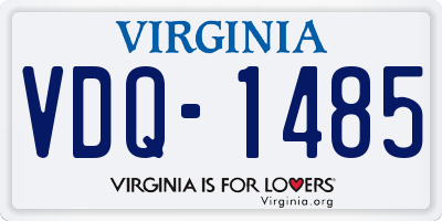 VA license plate VDQ1485