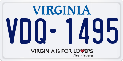 VA license plate VDQ1495