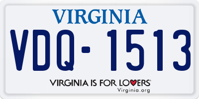 VA license plate VDQ1513