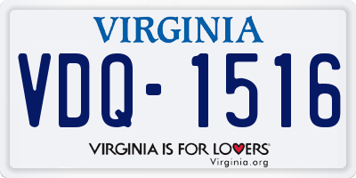 VA license plate VDQ1516