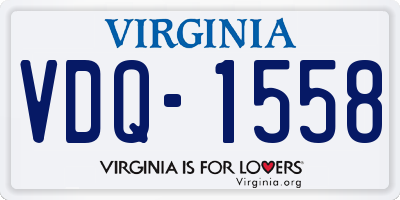 VA license plate VDQ1558