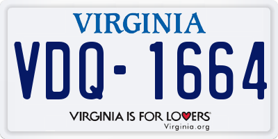 VA license plate VDQ1664