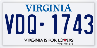 VA license plate VDQ1743