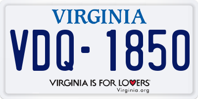 VA license plate VDQ1850