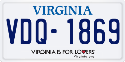 VA license plate VDQ1869
