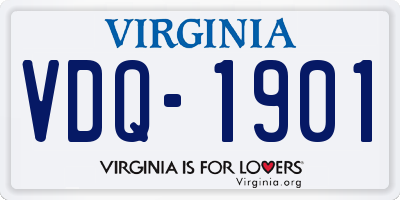 VA license plate VDQ1901