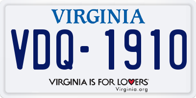 VA license plate VDQ1910