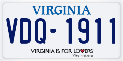 VA license plate VDQ1911
