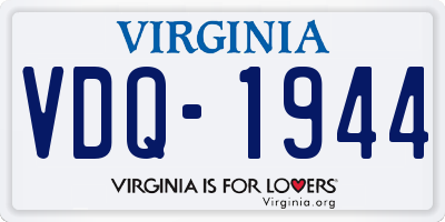 VA license plate VDQ1944