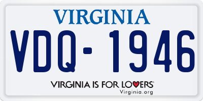 VA license plate VDQ1946