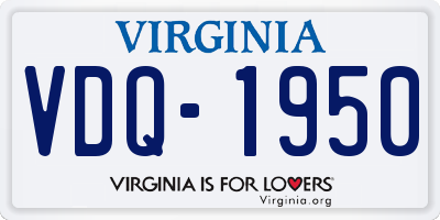 VA license plate VDQ1950