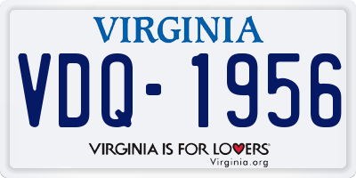 VA license plate VDQ1956